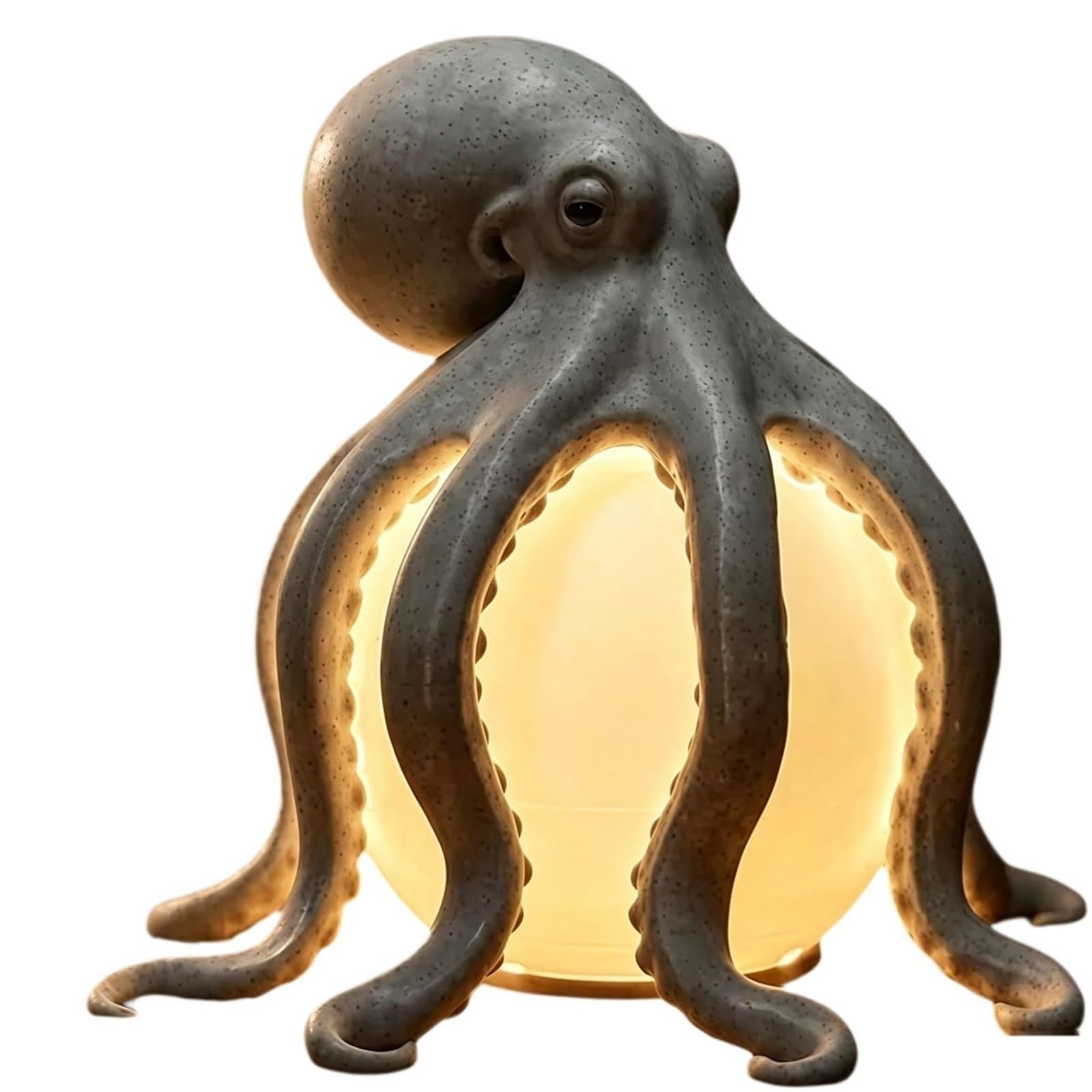THUCHENYUC Octopus Ocean Decor Table Lamp, Resin Tentacle Sculpted Statue