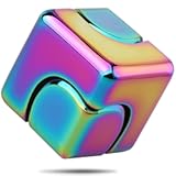 Infinity Cube Fidget Spinner Toy for Kid Adult&comma; Metal EDC Fidget Block Figner Spinner 4 in 1 Focus Spinning Toy&comma; Cool Sensory Desk Gadget Stress Relief Gift for Boy Girl Teen Men &lpar;Rainbow&rpar;