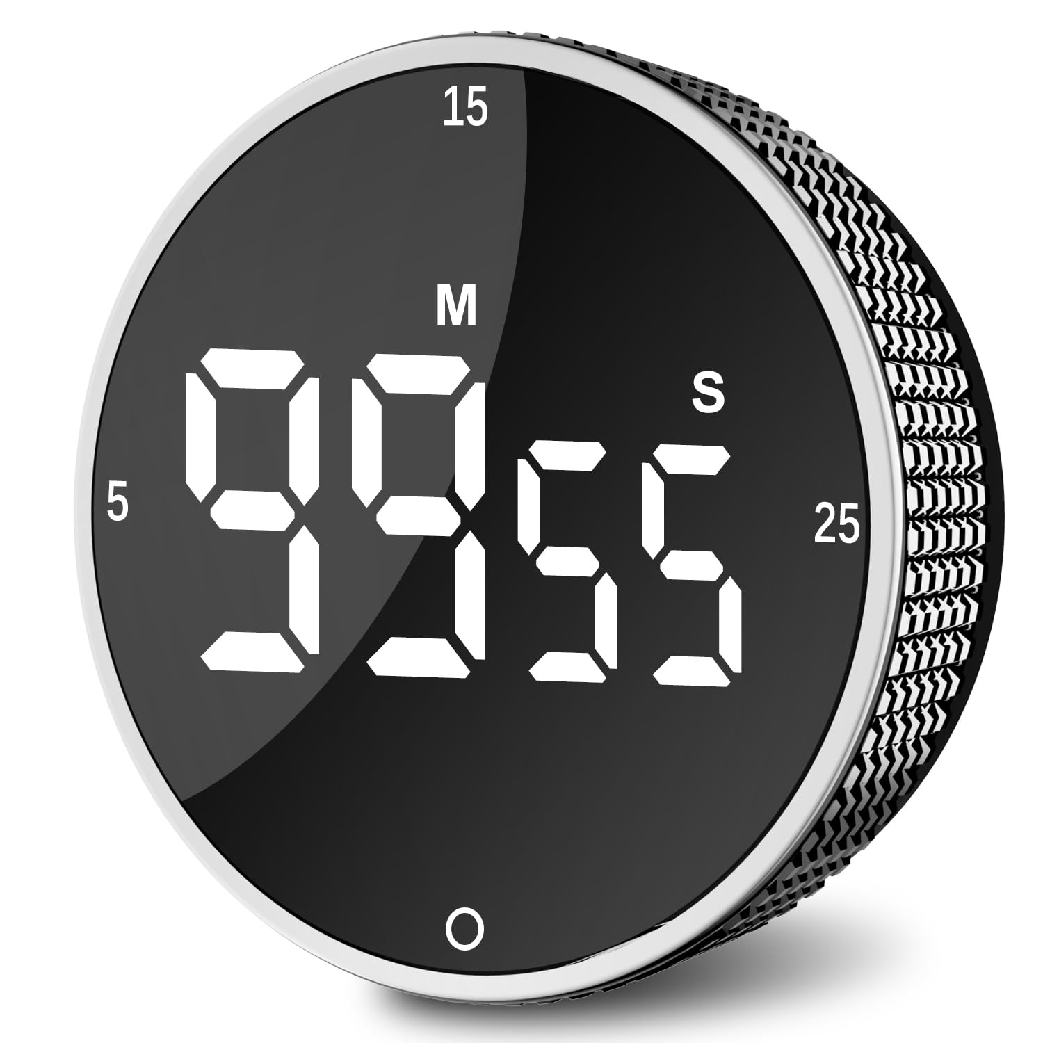 Ultralent Digitaler Küchentimer Magnetisch,Eieruhr, Stoppuhr Timer mit Uhr,Magnet Küchenuhr Countdown Count up, Küchenwecker,LED-Anzeige für Kochen,Fitness,Studieren,Enthält 3 AAA-Batterie,Silber