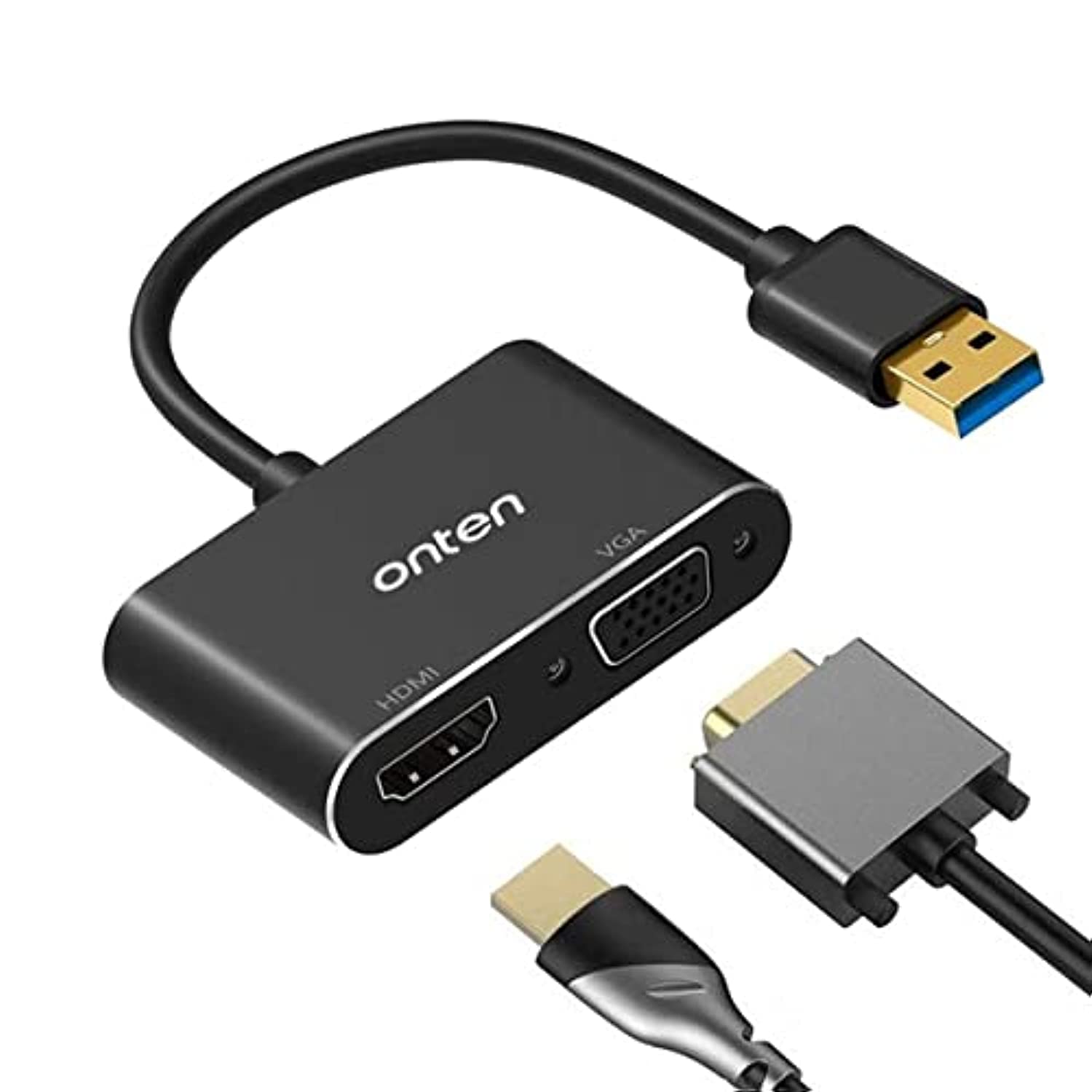 Onten USB 3.0 to HDMI/VGA Display Adapter with USB 3.0 connector