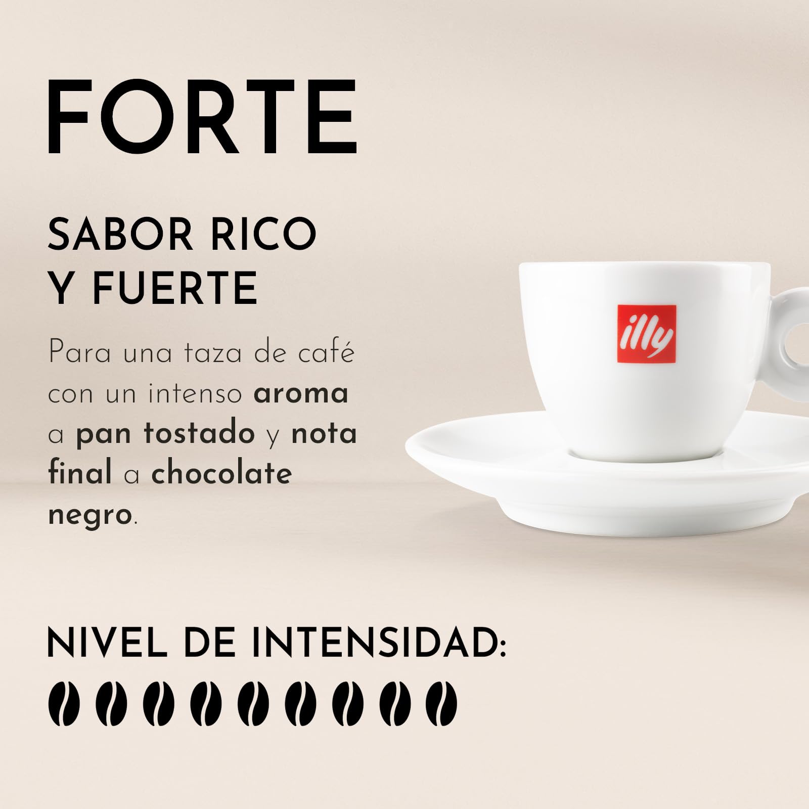 illy, Café en Cápsulas E.S.E Monodosis FORTE, 216 Cápsulas Compostables | 100% Arábica con Notas de Pan Tostado y Chocolate Negro, Sabor Fuerte, 12 Paquetes de 18
