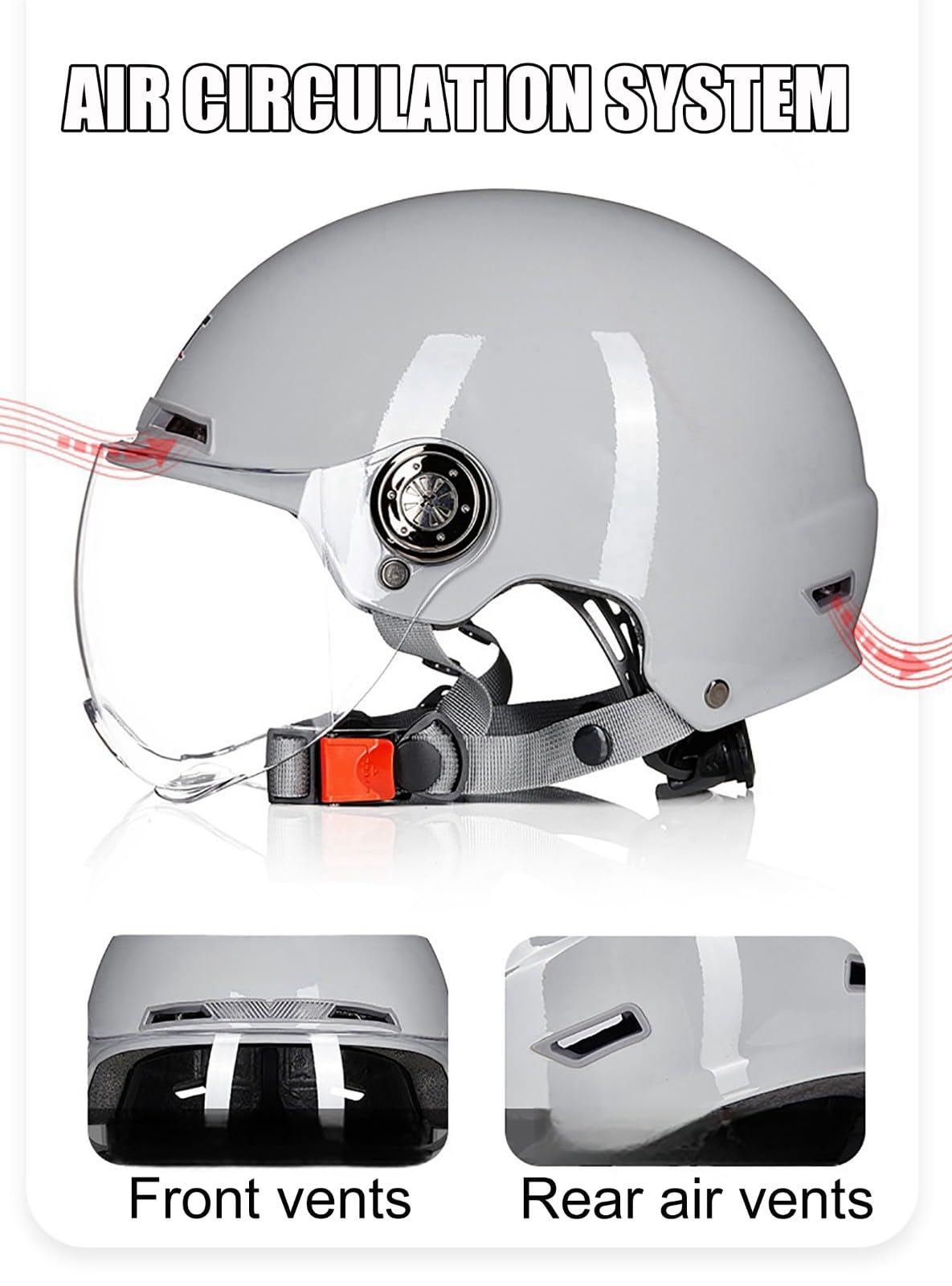 Kask rowerowy, regulowany, lekki kask rowerowy dla dorosłych, skuter, deskorolka, kask z wizjerem, prosty design, uniseks
