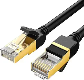 Cabo de Rede RJ45 Cat7 F/FTP Macho 2 Metros Preto Alta Velocidade Blindagem Dupla Conexão Estável Performance Otimizada Ideal para Escritórios e Gamers