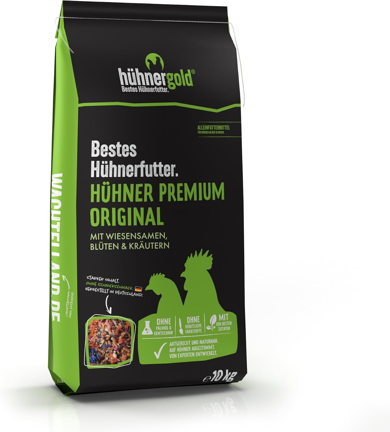 Chicken Food Premium 20 kg 2 x 10 kg - GMO Free with Herbs Vegetables & Grit - h hnergold Laying Hen Food Pellets for Strong Egg Shells & Yolks - Natural Food for Chickens Ducks & Geese