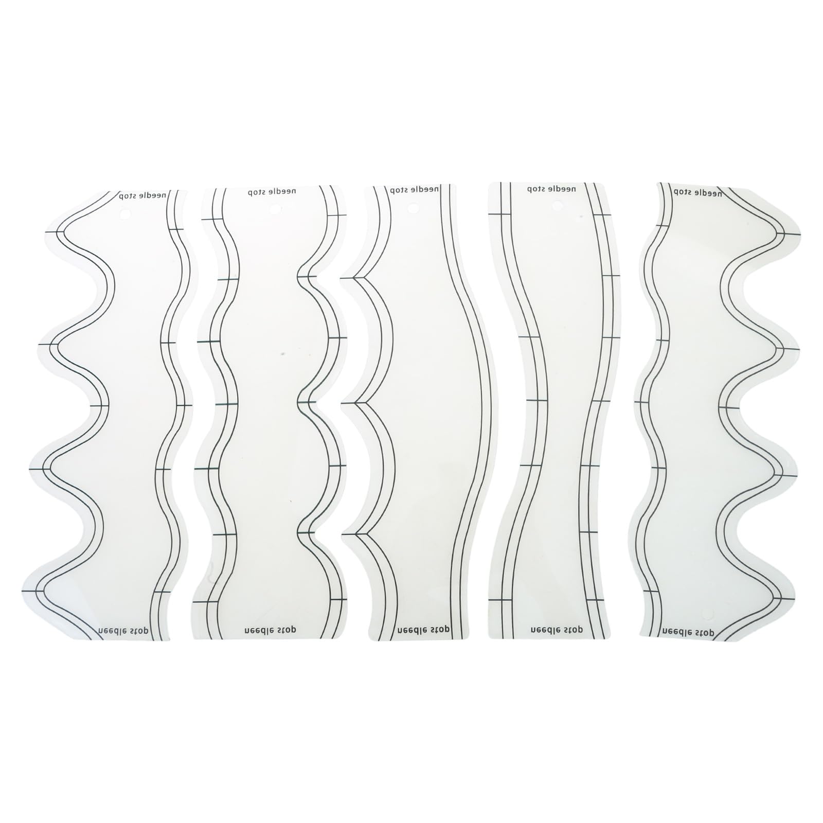 Hsioluted Multicolor 5 Pcs Quilting Ruler Clear Quilting Templates Acrylic Ruler Waved Sewing For Patchwork Splicing