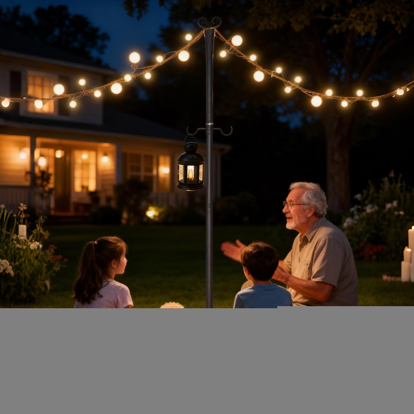 Poteaux Pour Guirlandes Lumineuses D'Extérieur Support Métallique à Haute