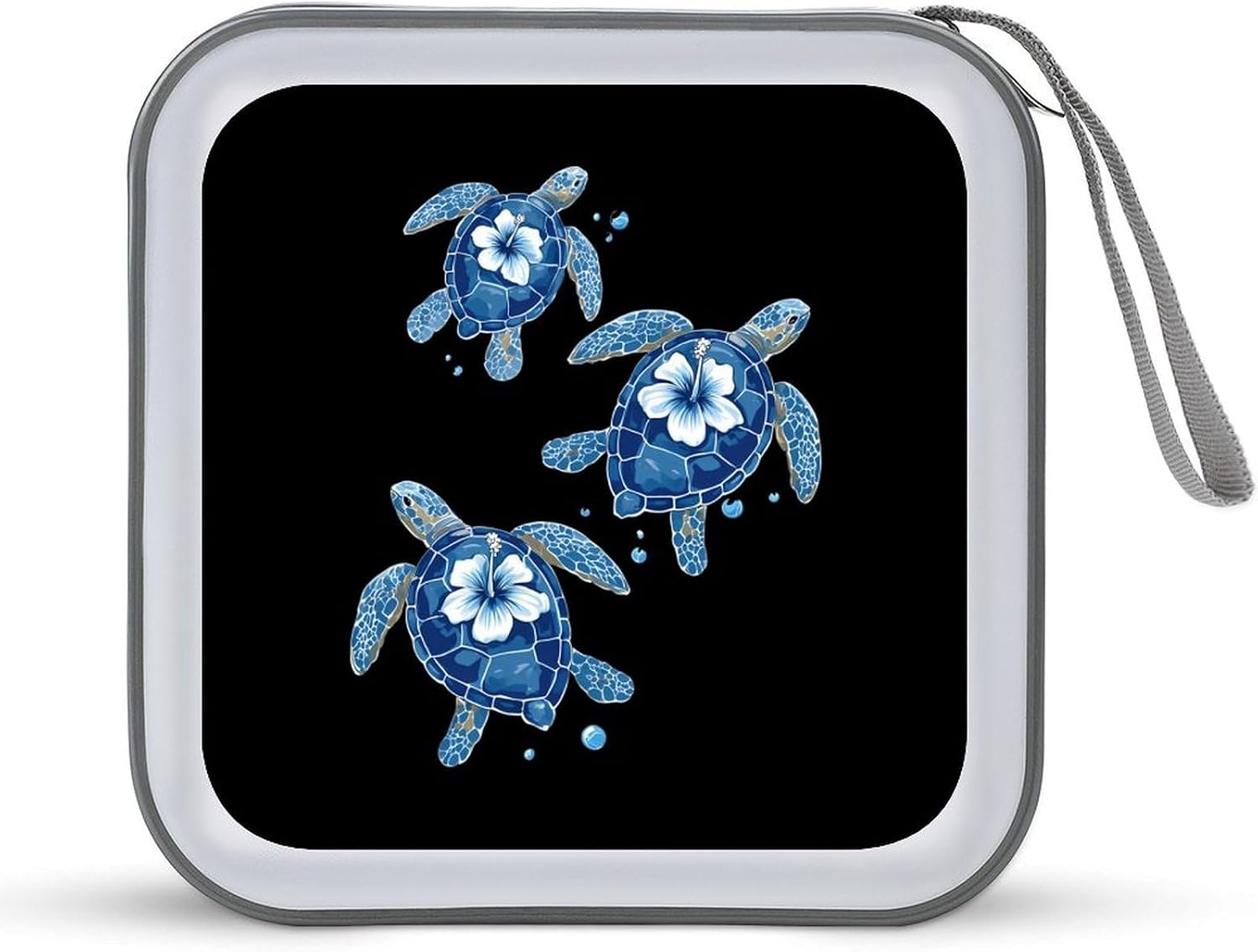 Hawaiian Hibiscus Turtles CD Case Wallet Portable DVD Holder Organizer Box