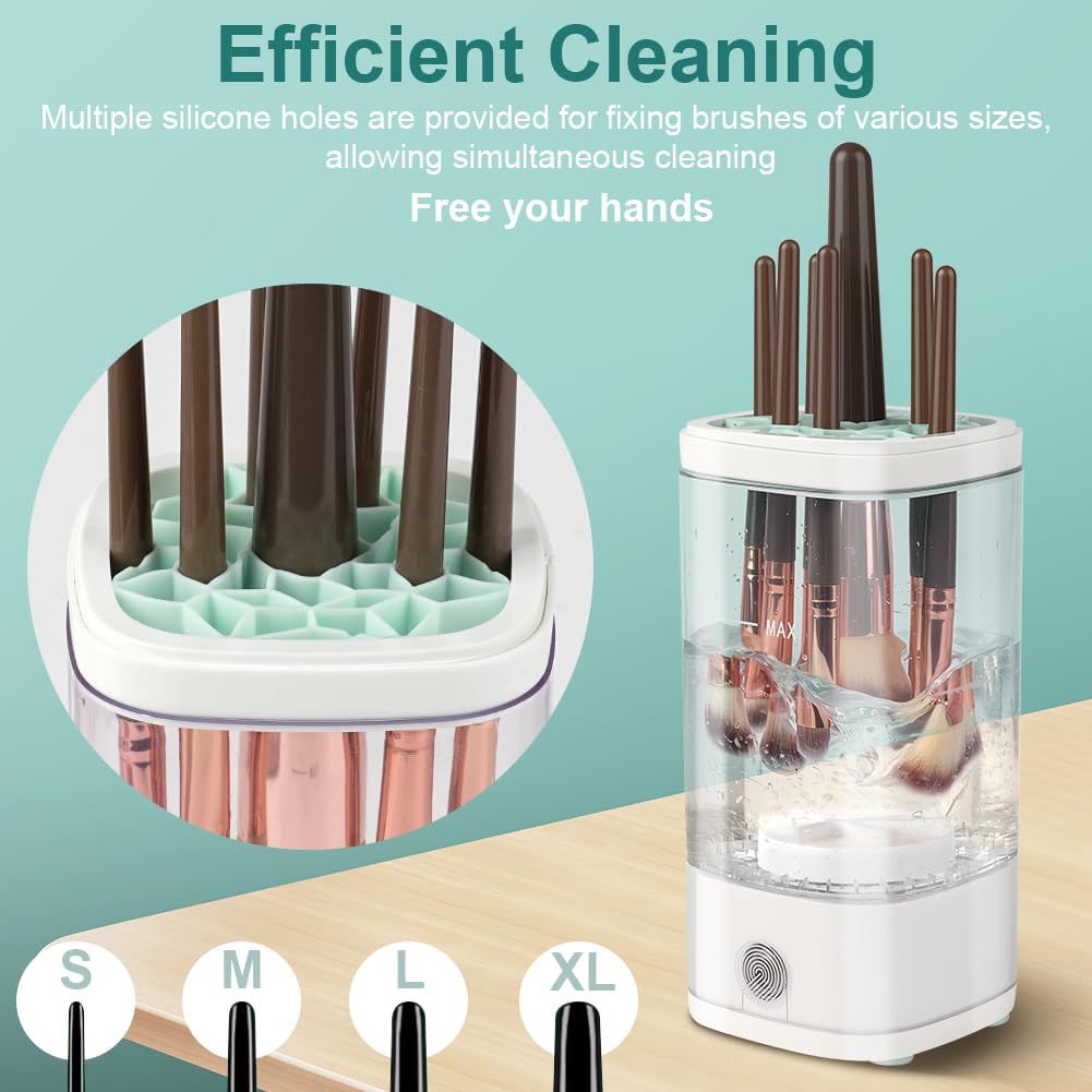 Nettoyeur de Pinceaux électrique, Nettoyeur Pinceau Maquillage, Nettoyant électrique pour Pinceaux de Maquillage, Nettoyeur de Pinceaux de Maquillage USB Automatique
