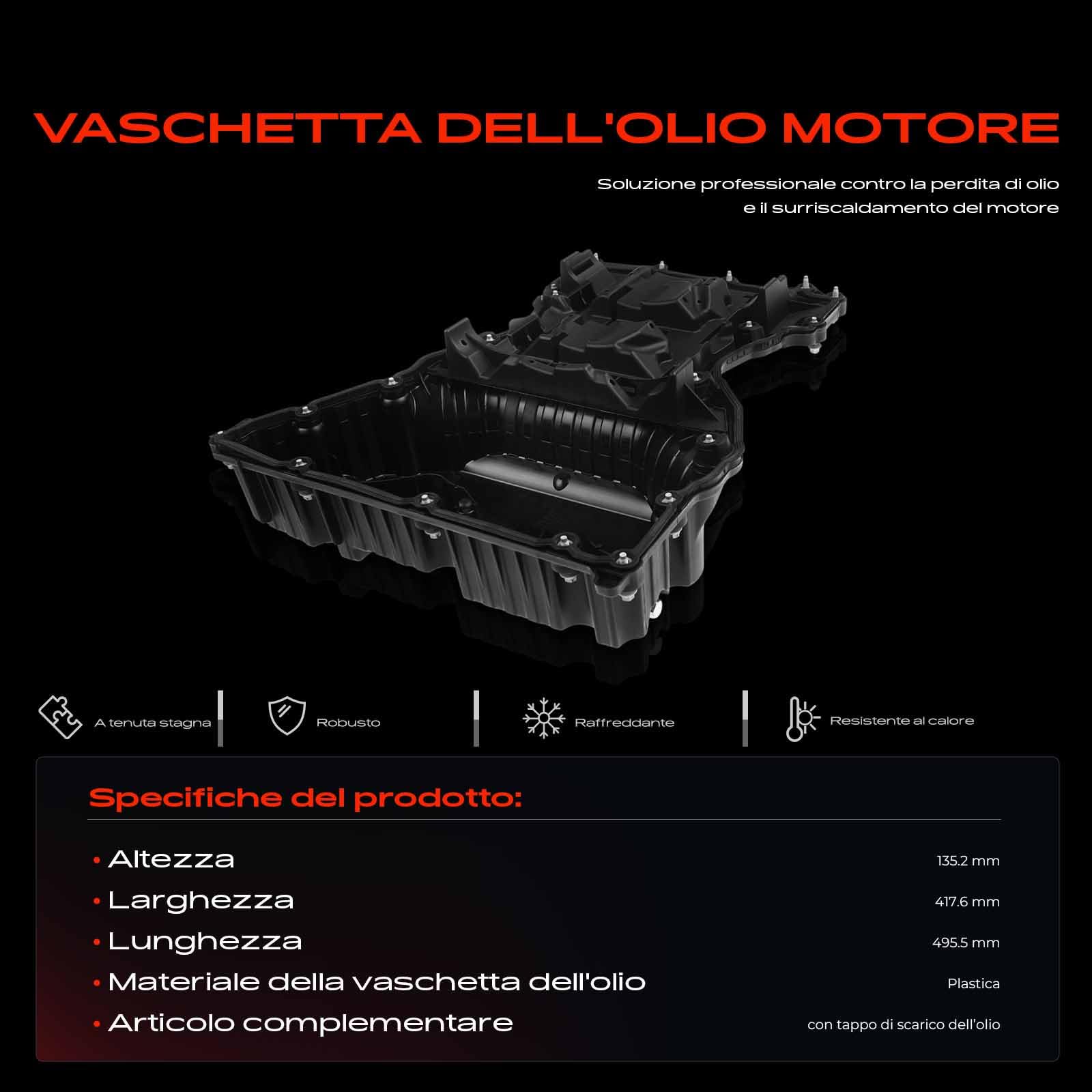 Frankberg Coppa dell'olio 6510100328 | Compatibile con: CLS Shooting Brake X218, Classe E W212, Classe C Coupé C204, Classe E Modello T S212
