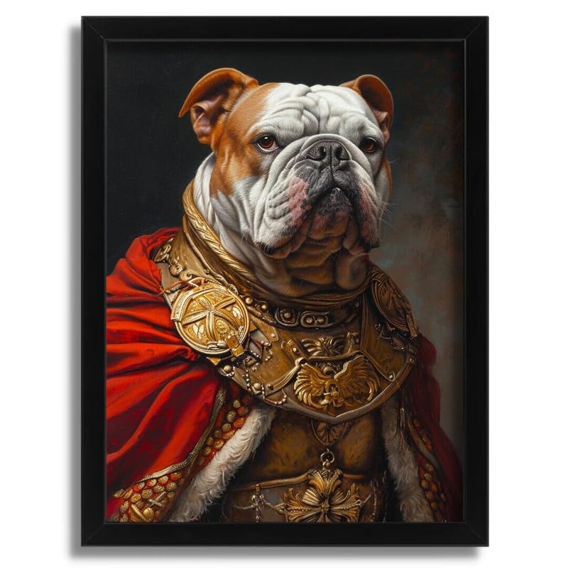 Poster Motivante Bouledogue Jules César, Art Mural pour l'Inspiration