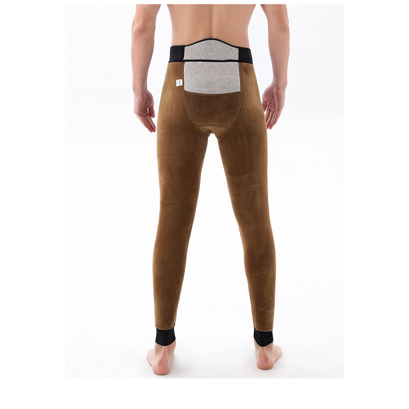 Męskie termiczne polarowe spodnie zimowe z wysokim stanem - ciężkie ciepłe legginsy z podszewką z kalesony na zimną pogodę, wygodne joggery z warstwą bazową, szare, 4XL