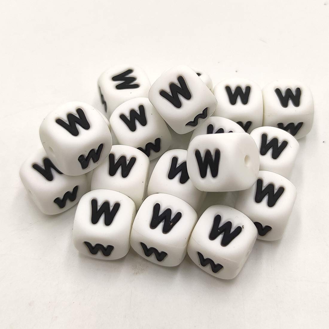 12 Mm Silikon-Buchstabenperlen – 30 Stück Grau | DIY Schmuck | Für Halsketten & Schlüsselanhänger