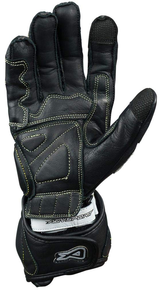 AGVSPORT Laguna Gauntlet Motorcycle Leather Racing Gloves with Knuckle Protection Track Riding Street