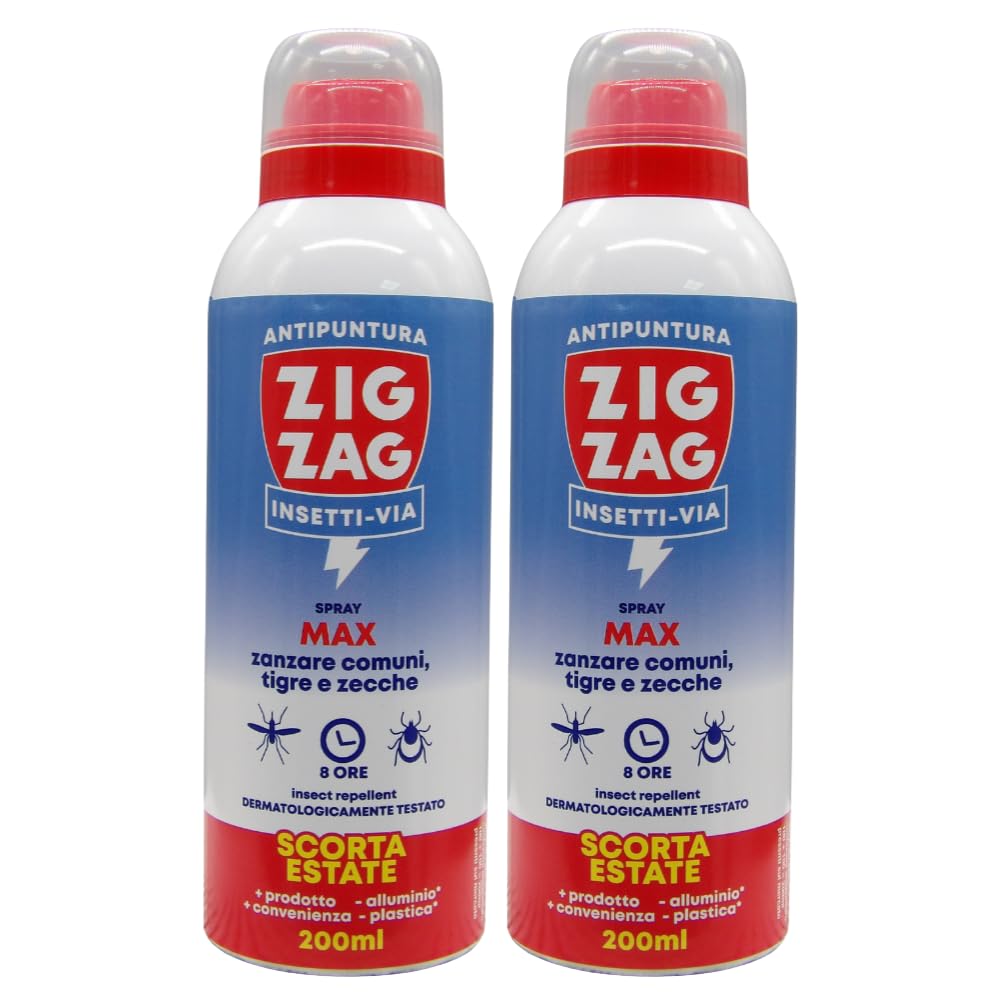 Repellente Spray Antizanzare Corpo, Max Insetti-via, Inodore. Repellente Per Zanzare, Zanzare Tigre, Zecche. Scorta Estate 200 ml (2 Spray)