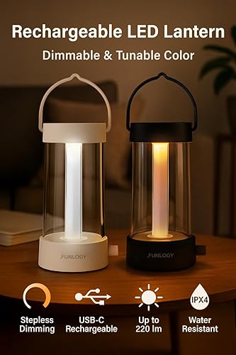 Miniatura 2 de Farol – Linterna LED recargable para campamento, luz vintage regulable de 360°, banco de energía de 4000 mAh, alto CRI 95, IPX4 resistente al agua,
