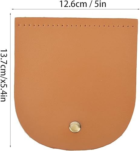 Miniatura 7 de Zerodis Accesorios de costura de cuero DIY, bolsa Flip Cover Split cuero hebilla magnética oval monedero inferior para ganchillo 5.0x5.4 in