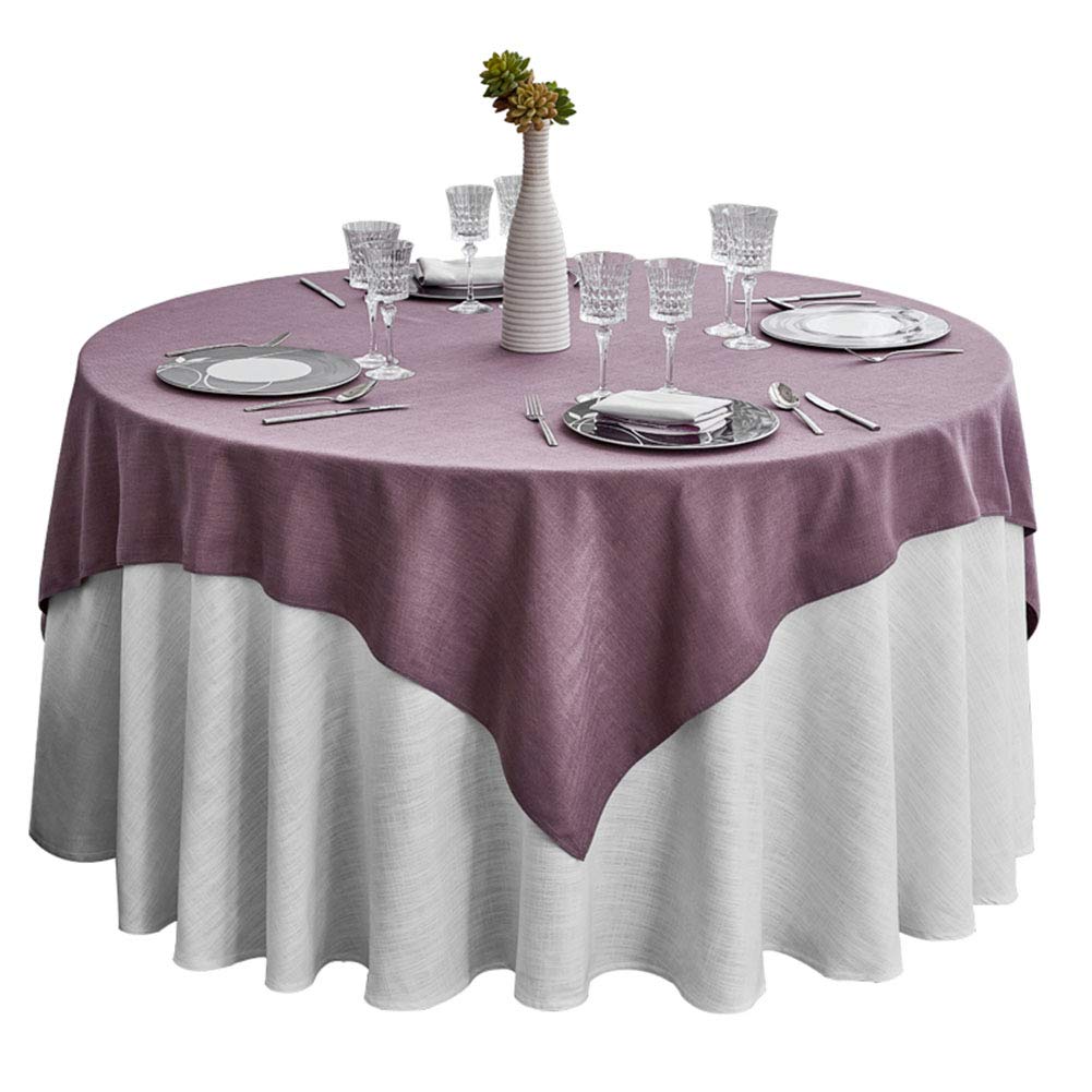 Hotel Tablecloth Round Table Restaurant Tablecloth Table Cloth Banquet Cotton and Linen Tablecloth Fabric(Size:140cm Diameter Round Table)