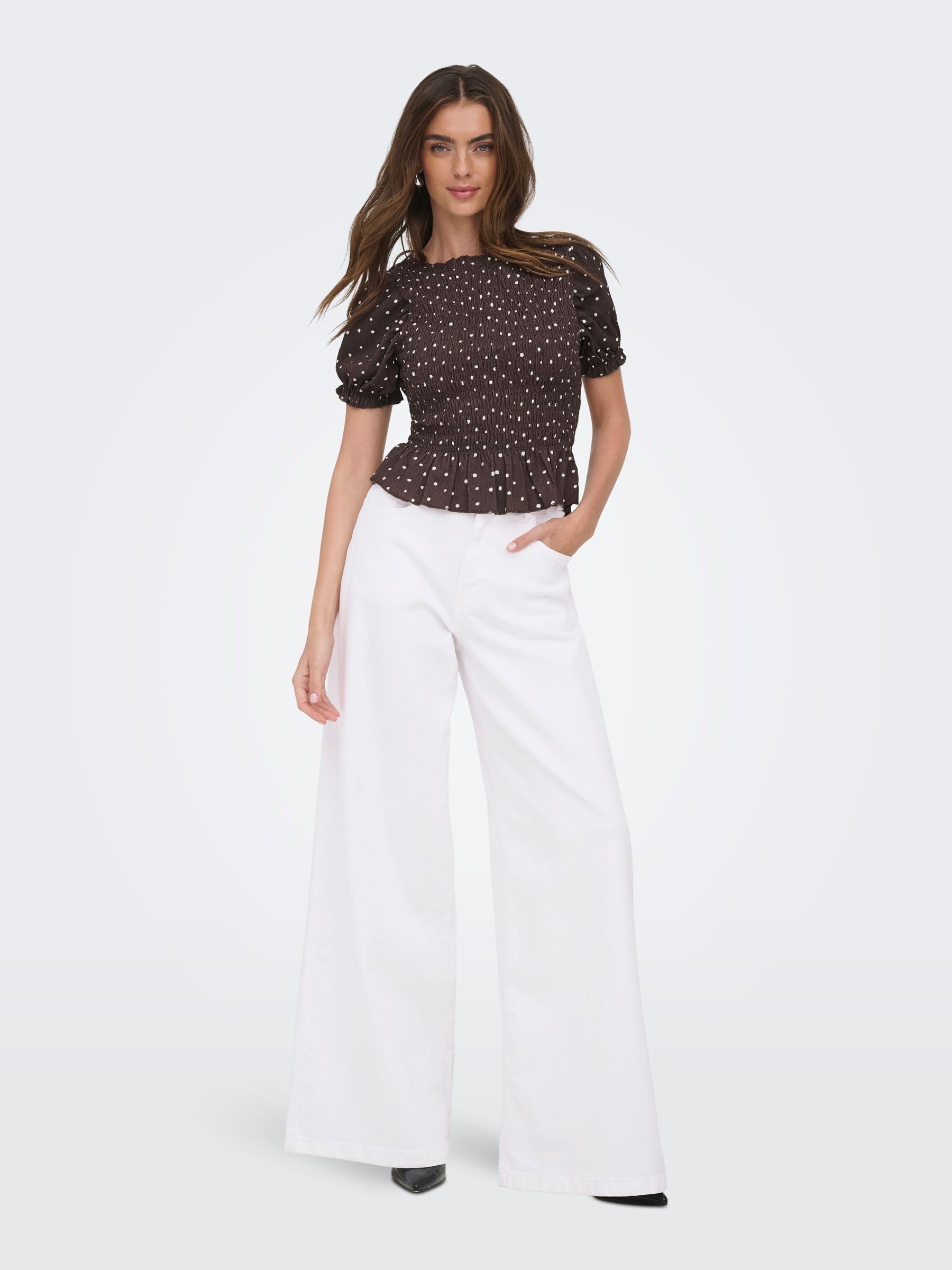 ONLY ONLFRANCESCA Jeans mit weitem Bein Mittlere Taille