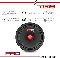 Vista 2 de DS18 PRO-GM8B - Altavoz de 8 pulgadas, rango medio, bala de aluminio roja, 580 W máximo, 190 W RMS, 8 ohmios, altavoces de puerta de audio de alta