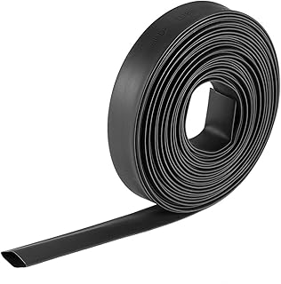 Tool parts Heat Shrink Tubing 10mm Dia 17mm Flat Width 2:1 Ratio 7m - Black