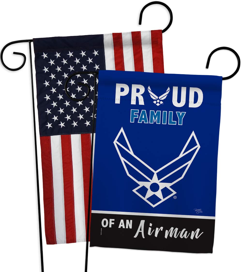 Breeze Decor US Air Force Gartenflagge (2 Stück) – Doppelseitig, 33x47 Cm, Wetterfest, Made In USA