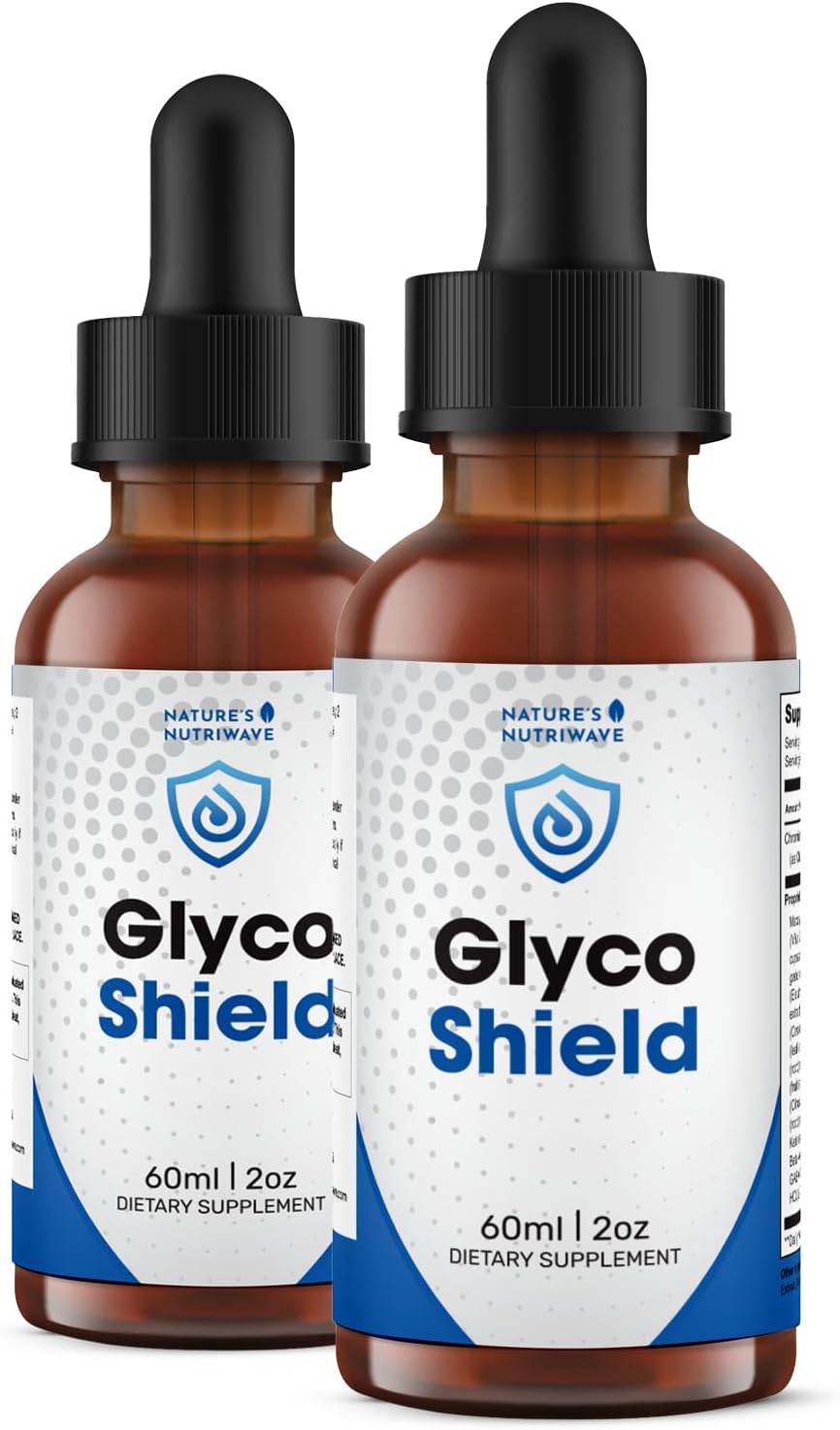 GlycoShield - Liquid Drops with Astragalus, Gymnema Sylvestre, and Chromium | 100% Plant-Based, Non-GMO, Easy-to-Take | Made in the USA in a GMP-Certified Facility | 2oz, 60ml, 2 Month Supply