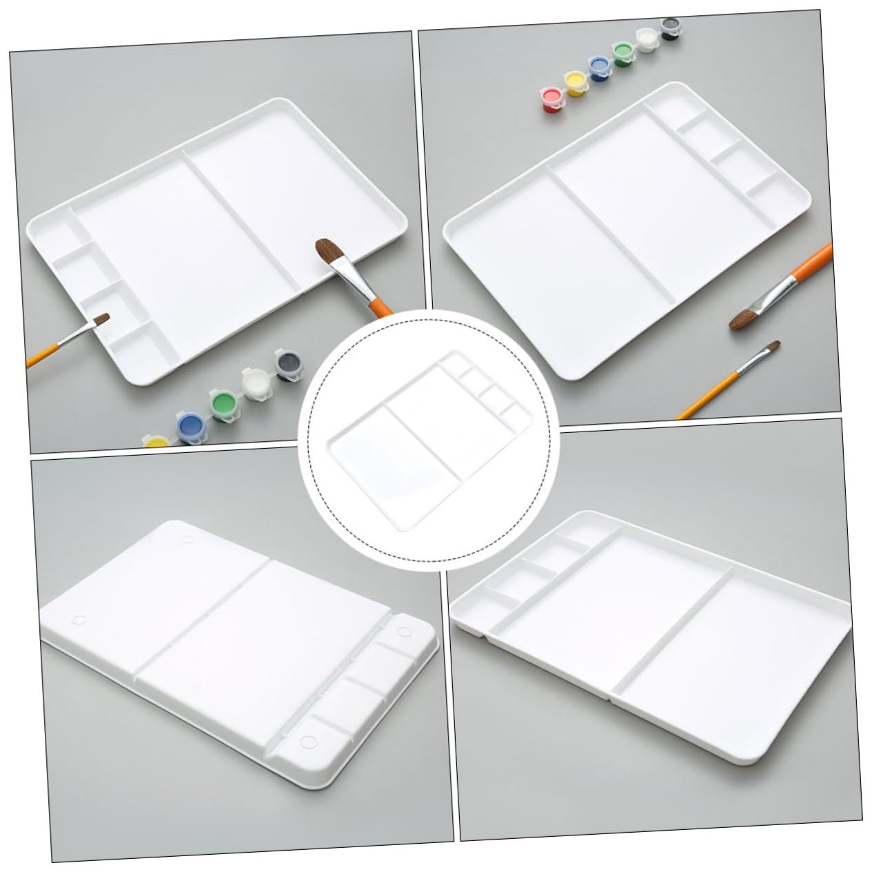 TOPBATHY Palette Plastique pour Peinture Aquarelle Compartiments Palette de Mélange Résistante PP Lisse pour Artistes et Bricolage