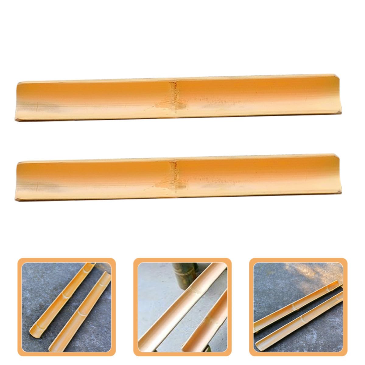 jojofuny Fontaines Décoratives Bambou 2 Pièces pour Aquarium et Bassin Extérieur Cascade en Bambou Naturel Tuyau 50 CM pour Jardin et Vivier à Poissons