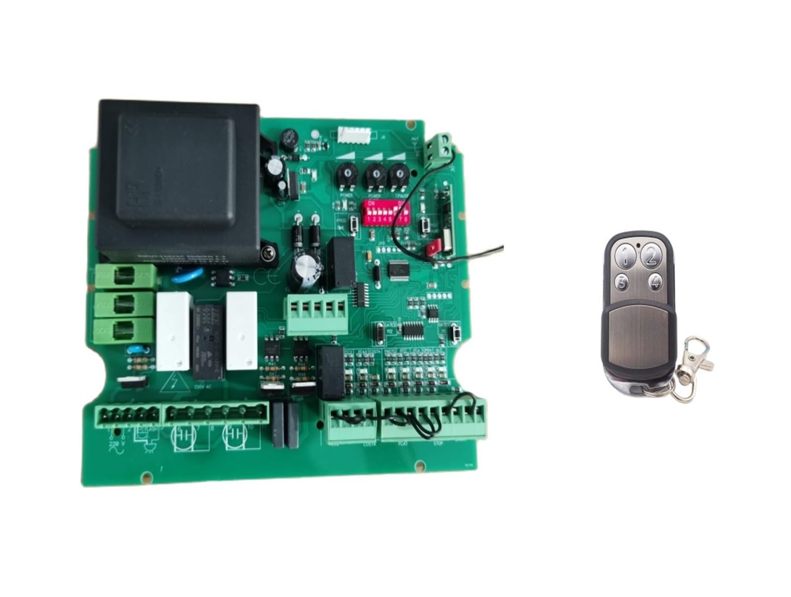 Zestaw do otwierania bramy, Płyta z bramą obrotową/przesuwną 220 V AC MHz Nc Model dla podwójnego silnika płyta(220V board 8 Remote)