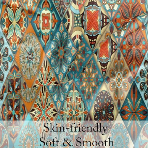 Tavisto Mandala Tribe Boho Long Scarf Lightweight Sheer Scarves Sunscreen Silk Shawl Wraps Soft Thin Neckerchief Fashion Scarf for Women Men3