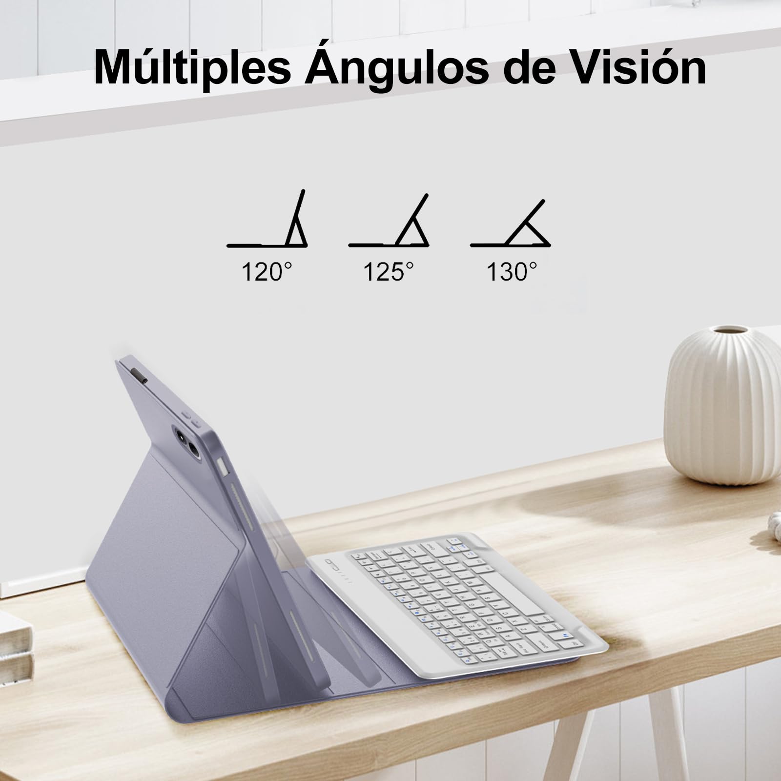 Funda Teclado para Redmi Pad 2 Pro 12.1 Pulgadas 2025- Teclado Magnético Extraíble Inalámbrico Bluetooth, Español Ñ, Funda para Redmi Pad 2 Pro 12.1'', Morado