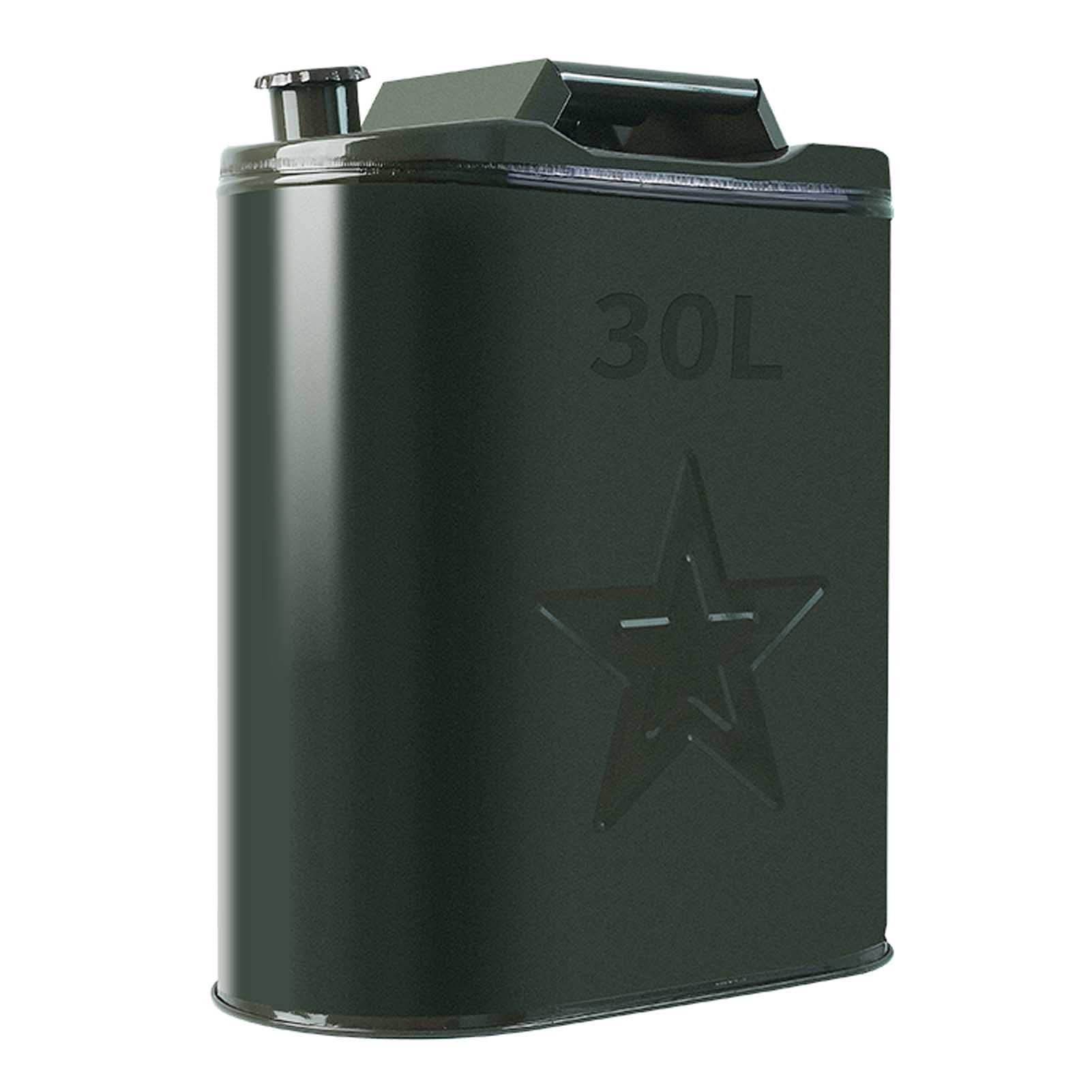 Gerry Can 30L en métal vert pour carburant essence et diesel avec bec verseur