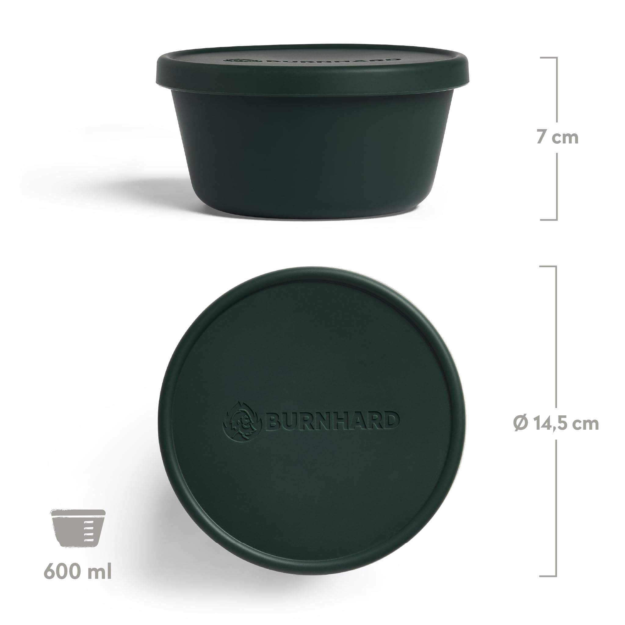 BURNHARD Scatola per impasto pizza set da 6, lavabile in lavastoviglie, resistente a temperature da -20°C a 230°C, impilabile, ideale per impasti da 300g, Ø 30cm pizze – Scatola professionale per