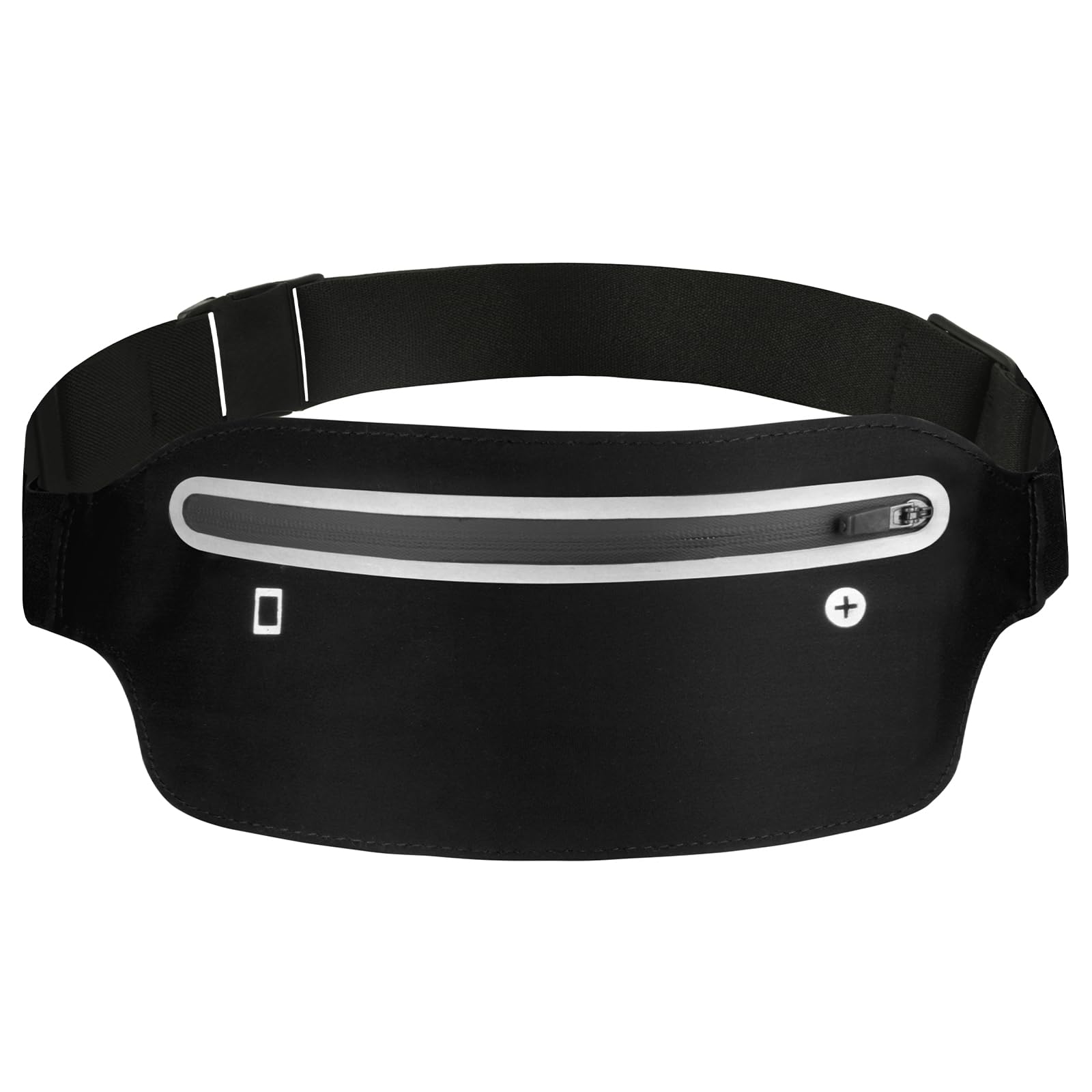 AOOSU Running Belt, Bum Bag Lightweight and Waterproof Travel Money Belt Adjustable Workout Fanny Pack, Sports Fanny Bags with Reflective Strips for Women Men for Gym, Riding, Jogging, Climbing
