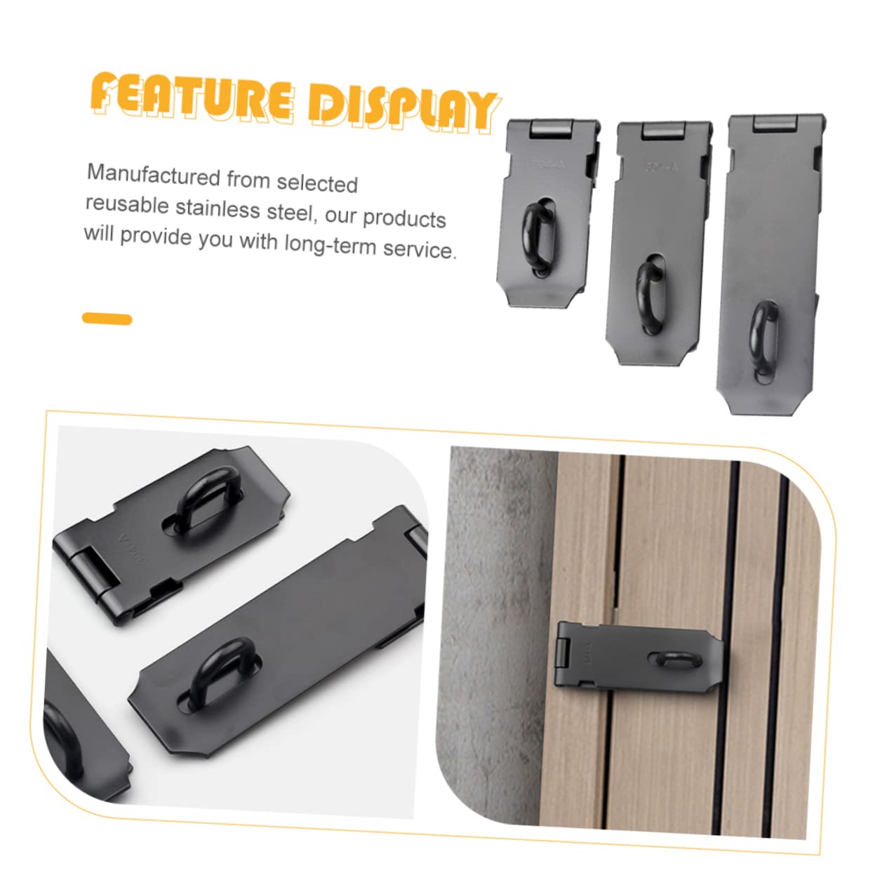 DOITOOL Thick Door Hasp Lock Safety Packlock Clasp Burglar Proof Door Lock Plate Anti-Theft Lock Hasp Door Lock Buckle Security Clasp for Home