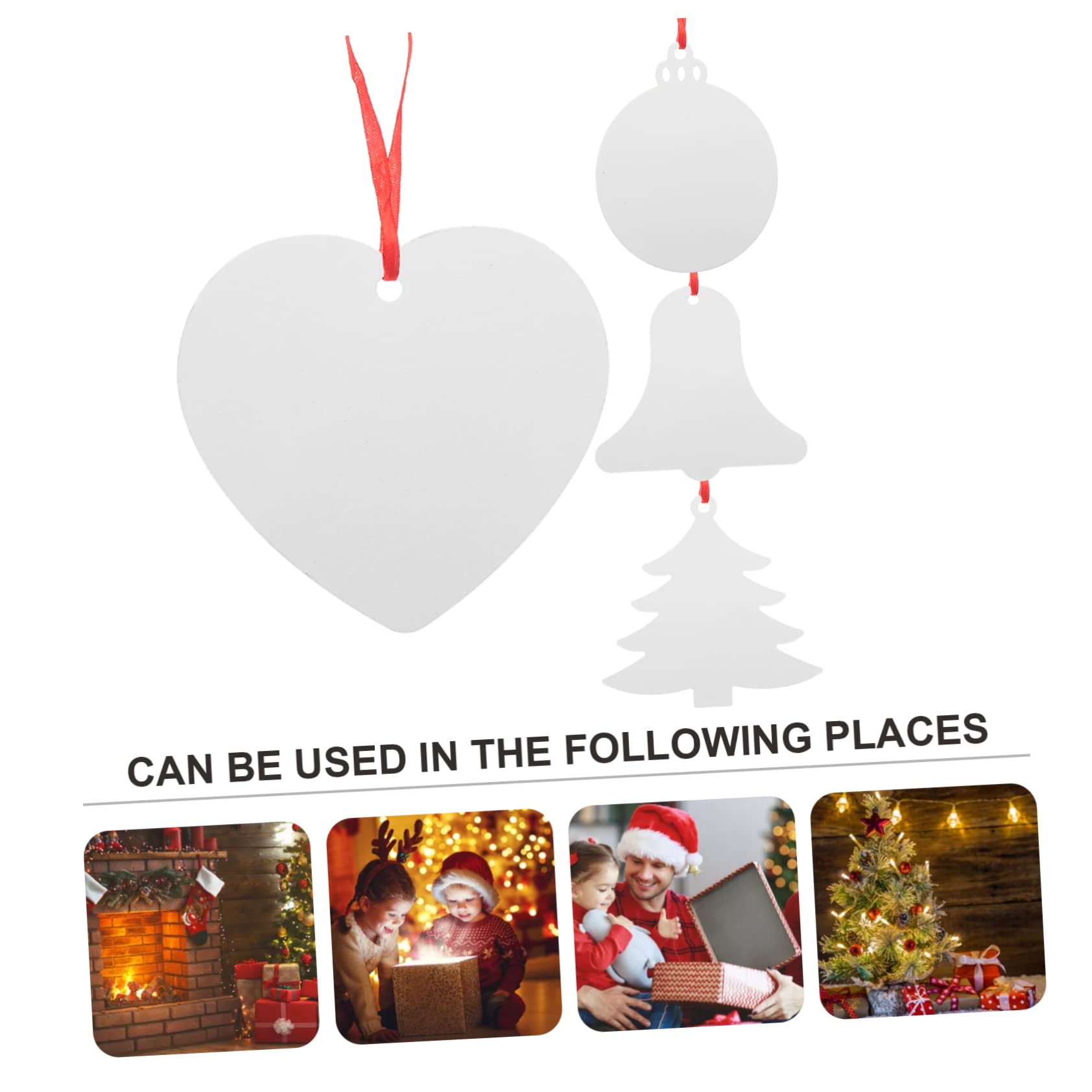 PRETYZOOM 5 Juegos Adorno De Sublimación De Aluminio Navidad Adornos Calcomanías Decoraciones Colgantes Navideños Manualidades Navideñas Colgante En Colgantes Decorativos 4 Uds * 5