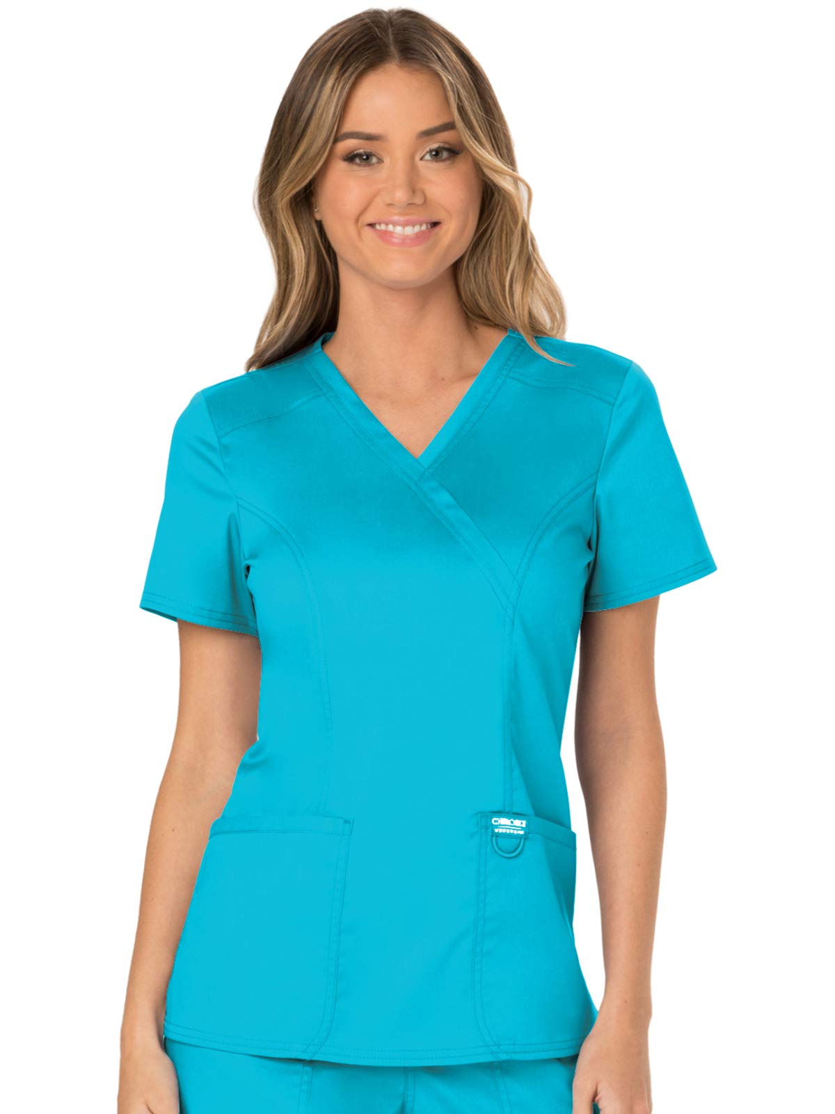 Mock Wrap Scrubs for Women Workwear Revolution, Soft Stretch, Easy Care WW610