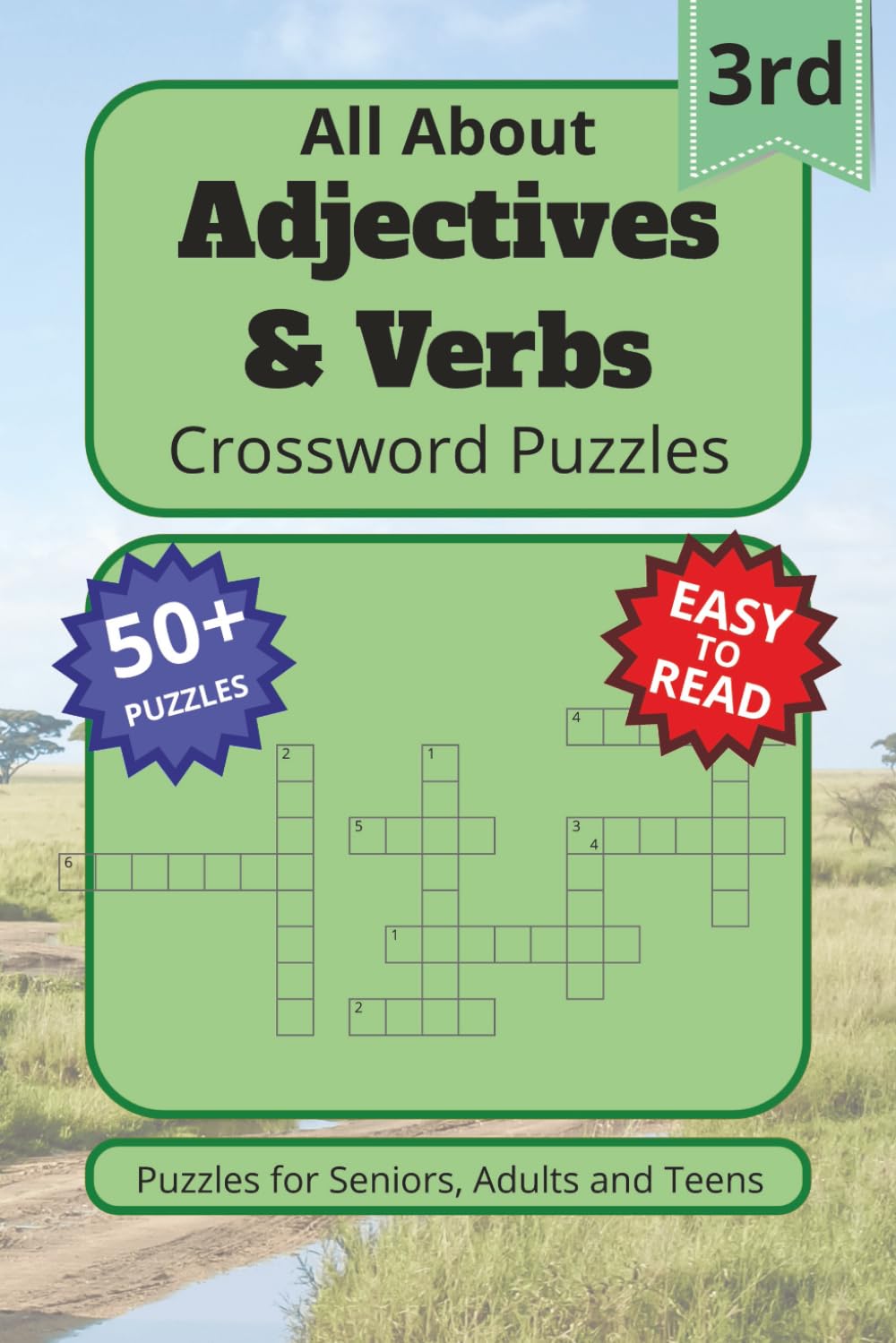 All About Adjectives & Verbs Crossword Puzzles 3rd: Puzzles for Seniors, Adults and Teens