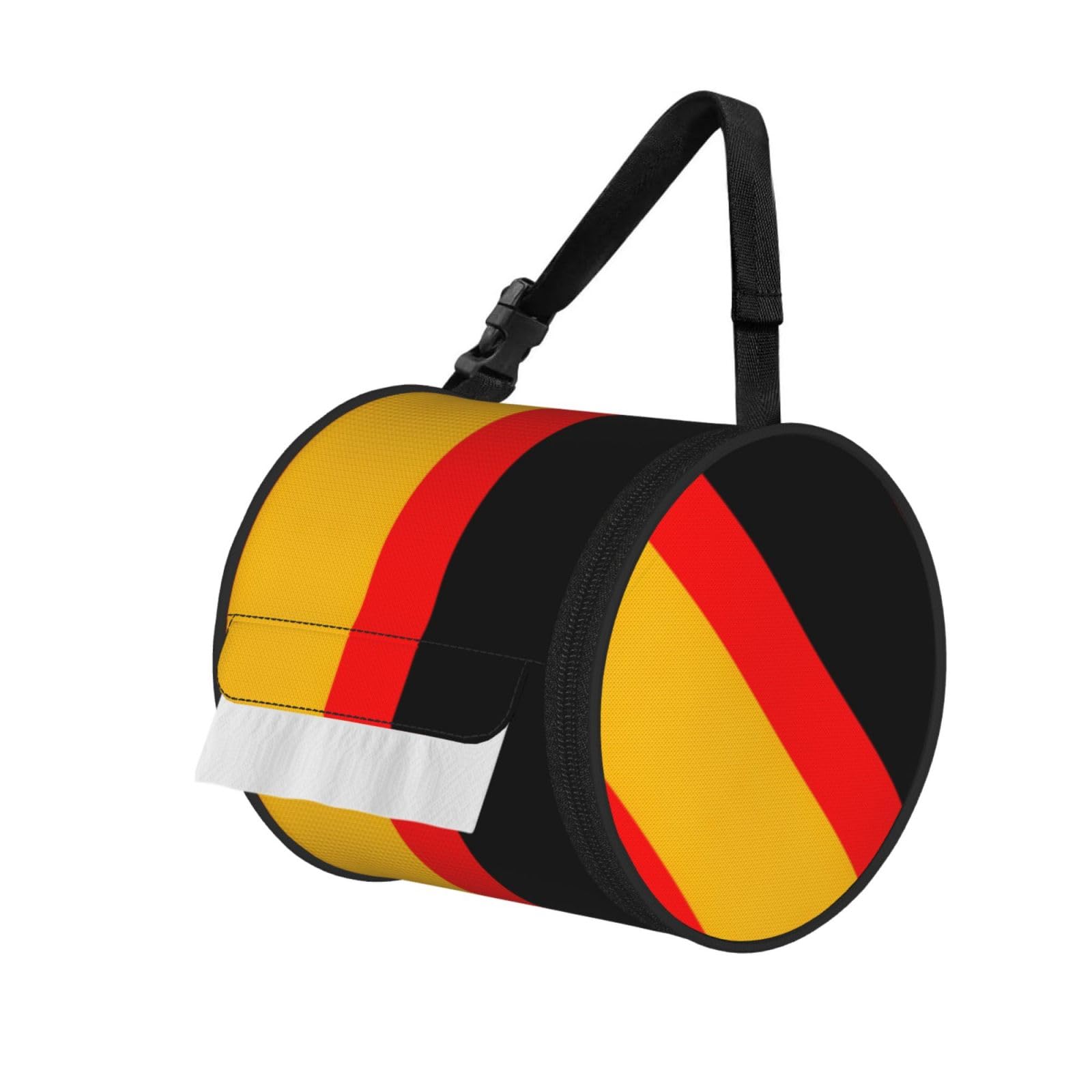 germany flag Printed Hanging Tissue Organizer, Smooth Zipper Oxford Cloth Roll Holder for RV Bathroom Desk