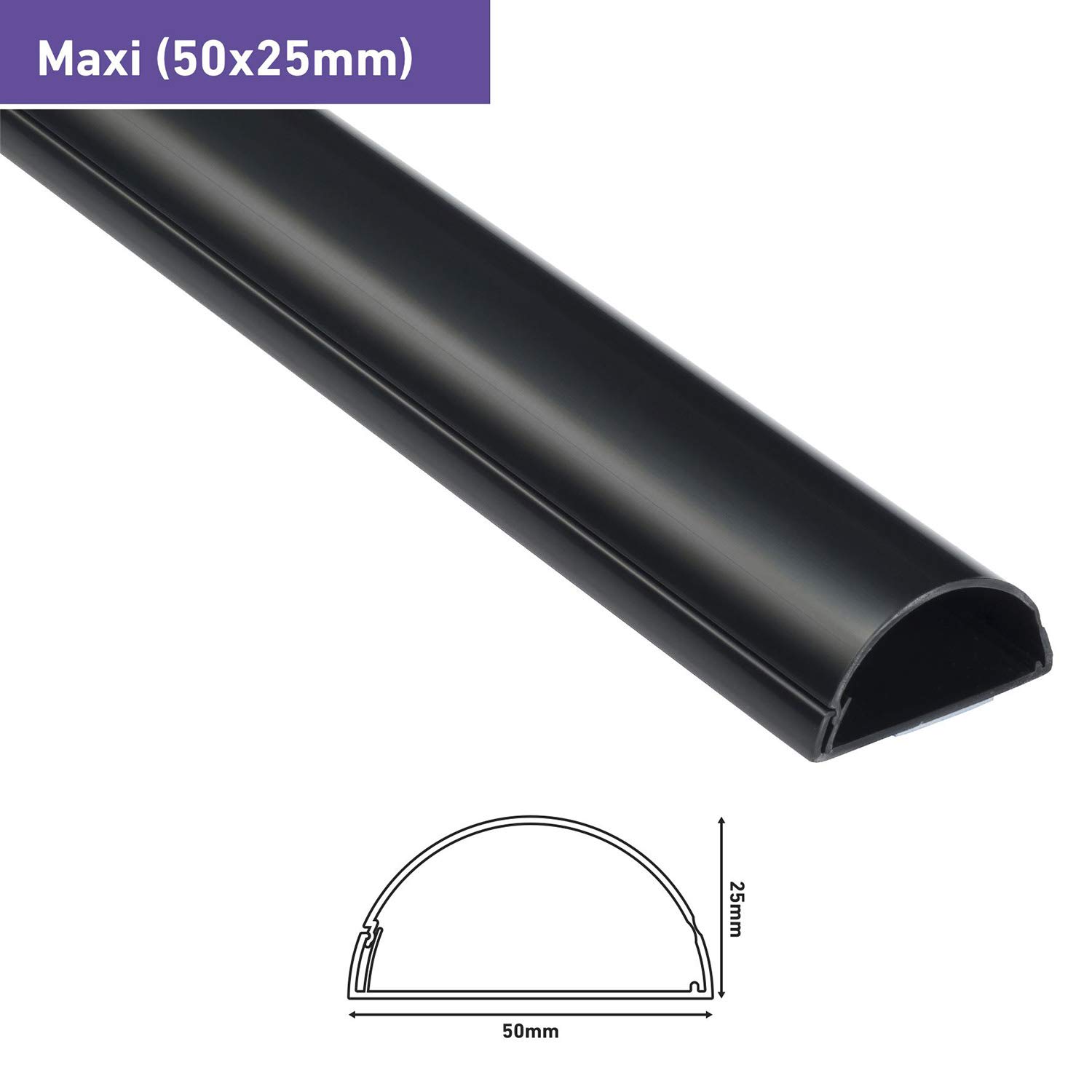 DLine 788.006UK Half Round TV Trunking TV Cable Tidy Decorative Cable Management, Cable