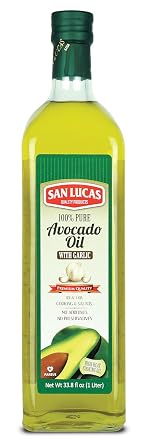 San Lucas 100% Pure Avocado Oil with Garlic Kosher 1 Liter 33.8 Fl Oz