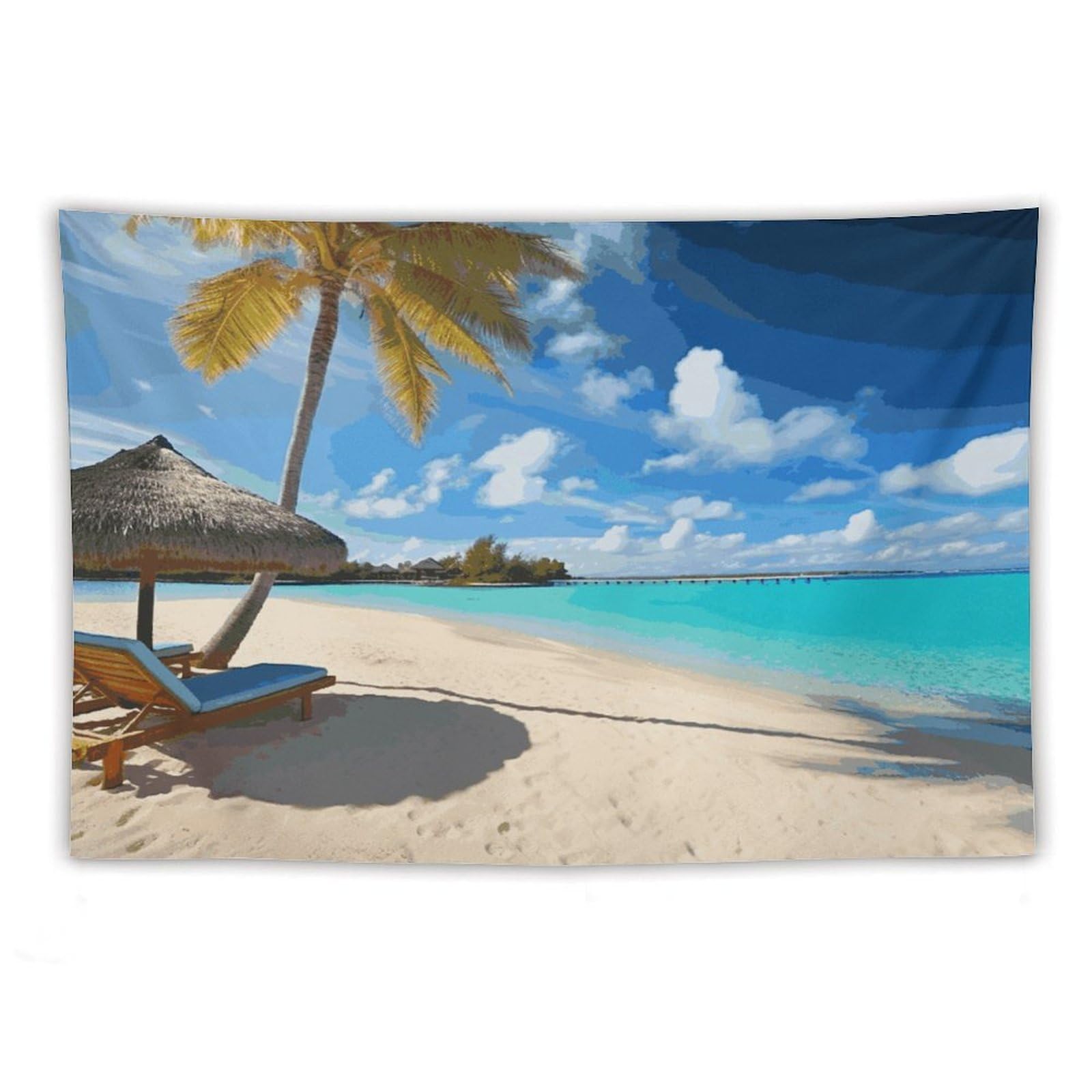 LDGSUPH Tropical Beach Tapestry Wall Hanging Decor Anti-fading Aesthetic Wall Tapestries Fashion Wall Blanket Decor Modern Wall Art Tapestry for Bedroom Home Decor 60"x90"
