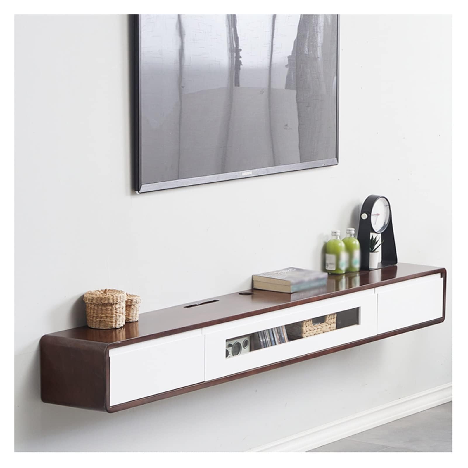 CAFIEDR Floating Tv Stand Wall Mounted Tv Cabinet-Space-Saving Entertainment Media Console Storage Hutch,For Living Room Décor.B-140cm