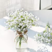 Veryhome 10 db Művirág Gypsophila Csokor - Fehér Műbabafű Dekoráció Esküvőre, Lakásba, DIY Virágkötészethez - Élethű, Tartós (Váza nélkül) 3