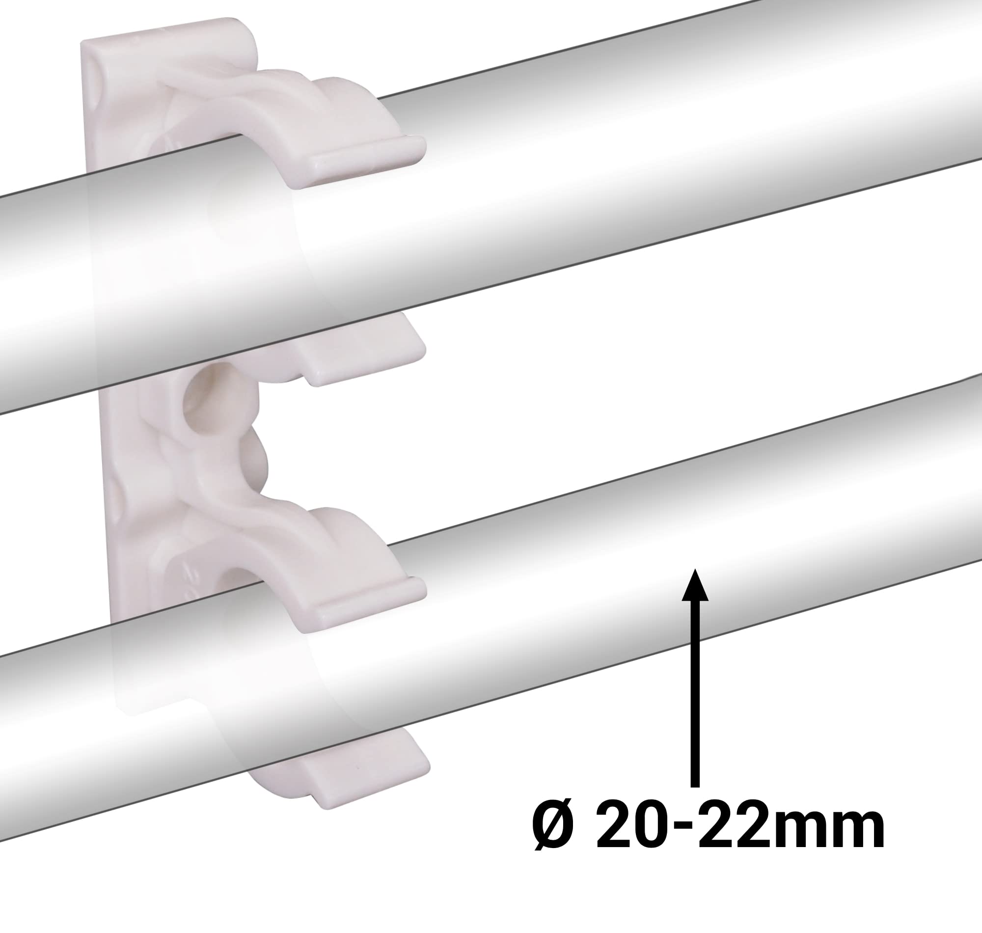 SKIR'CO (40 pz) clip per tubi doppi, morsetti in plastica per tubi da 20-22 mm, morsetto per tubi tipo U, clip bianche per tubi, ganci per tubi