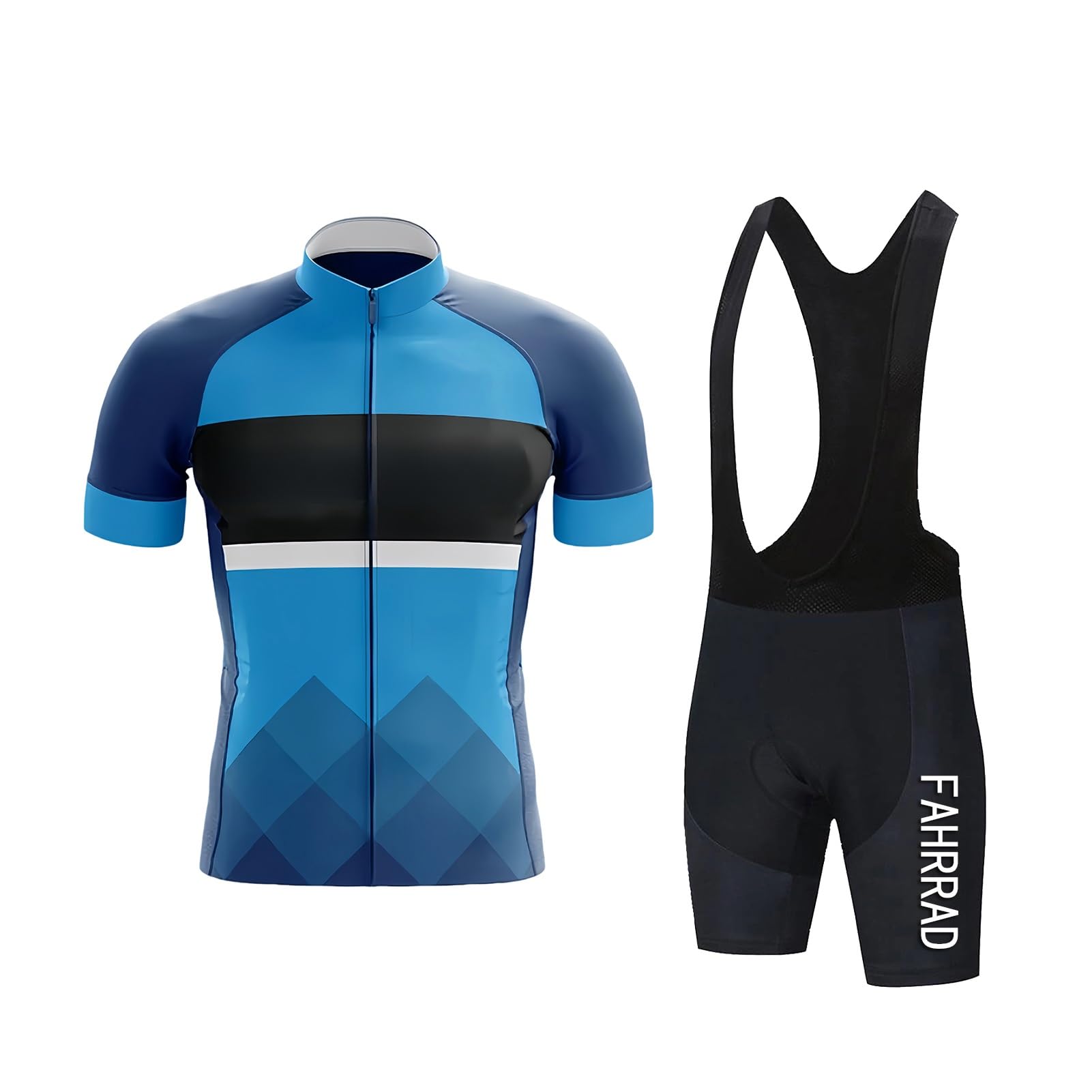 Maillot de cyclisme homme respirant KAISUN avec cuissard rembourré gel 9D été
