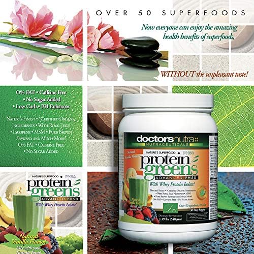 Miniatura 5 de PH50 - Bebida de proteína de suero con ingredientes orgánicos certificados, 1.19 libras (19.05 oz), 50 superalimentos con enzimas digestivas, sabor