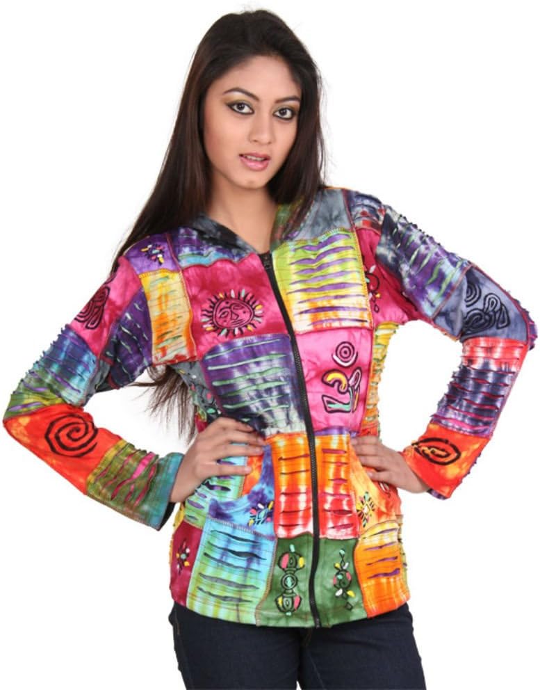 THE COLLECTION ROYAL Patchwork Colorful Hooded Cotton Nepal Jacket