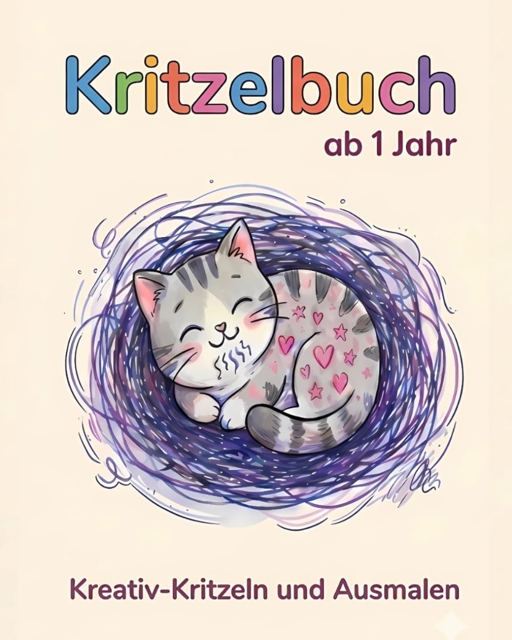 Kritzelbuch ab 1 Jahr – Erste Malübungen für Kleinkinder | 70 einfache Ausmalmotive | Fördert Feinmotorik und Kreativität: Große einfache Motive zum ... – Perfekt für kleine Hände (Jungen & Mädchen)