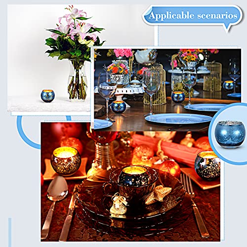 12 Pieces Christmas Round Votive Candle Holders Glass Tealight Candle Holder For Home Decor (Navy Blue) #TOP3